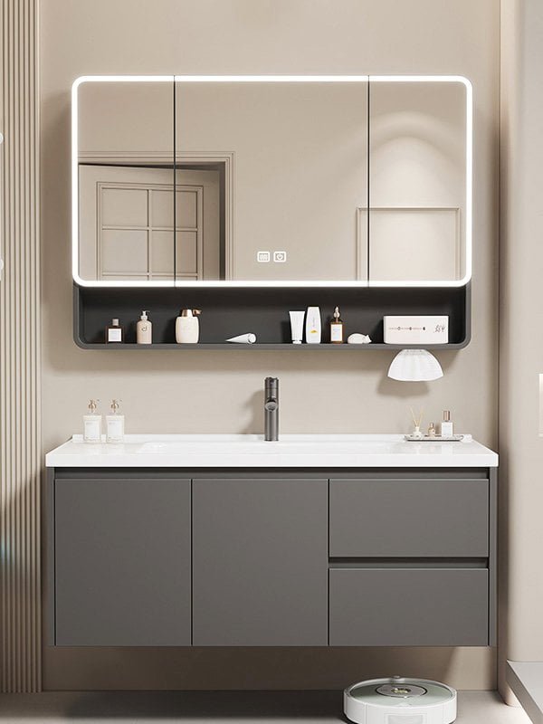 Floating Bathroom Vanity Set - OEM/ODM Cabinet, Basin and Mirror Combination
